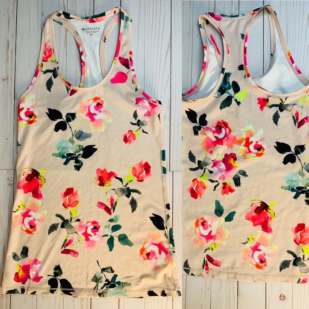 Athleta Shanti Pink Floral Tank - XS